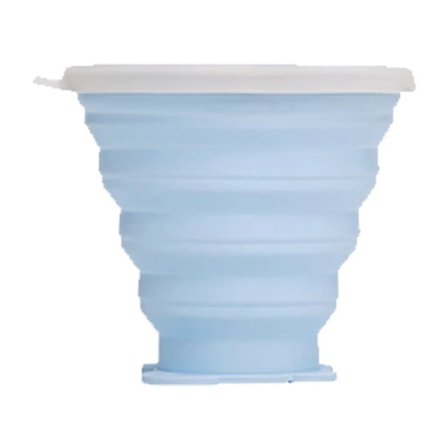 Sammenklappelig kop, sammenklappelige silikonekopper, genanvendeligt bærbart kopsæt til picnic, camping, udendørs vandreture, rejser, (blå)