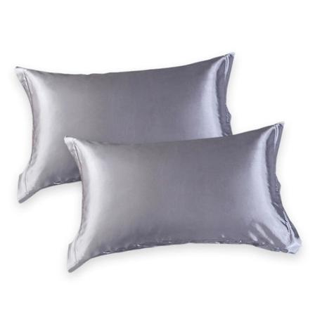 Satin putetrekk for hår og hud, 2-pak silke satin putetrekk med hotellstenging, putetrekk mykt og pustende putevar 48 x 74 cm