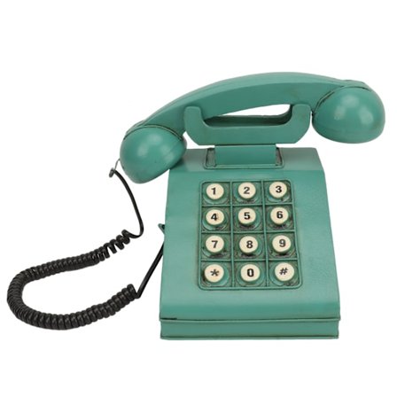 Retro Telefon Ornament Jern Material Levende Lett Bærbar Dekorativ Fargefast Vintage Telefon Modell