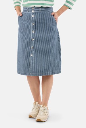 JENSEN - Denim Nederdel - Blå - Stribet