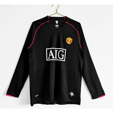 2007-2008 Manchester United Bortedrakt Retro Langermet Fan Versjon Fotballdrakt L