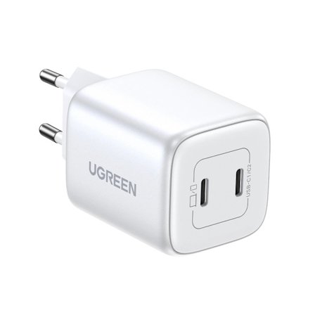 Ugreen Quick charger 2x USB-C, GaN, 45W, QC, PD - White