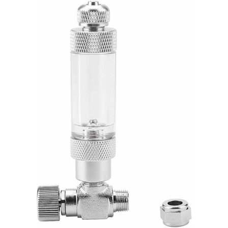 Akvarie nåleventil for akvariesystem CO2-regulator (enkelt hode trimventil + tilbakeslagsbobleteller, 3)