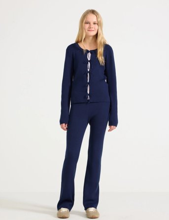 Lindex Trousers Knitted Rib - Navy - 170
