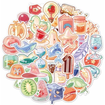 40 st Cartoon Kawaii Dryck Stickers Estetisk Trendig Smak Dryck Stickers Laptop Vattenflaskor Telefon Vuxna