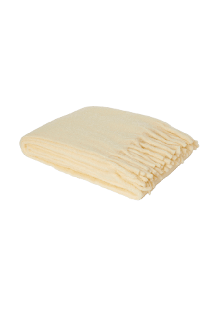 Åhléns Home Enfärgad pläd i ullmix WOLFIE 130x170 cm Filtar & plädar Gul ONESIZE