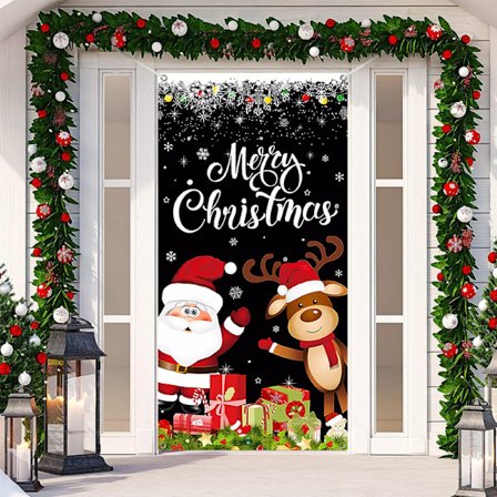 Juledekorasjon til dør - Santa-bakgrunn - Juledekorasjoner til å henge på døren