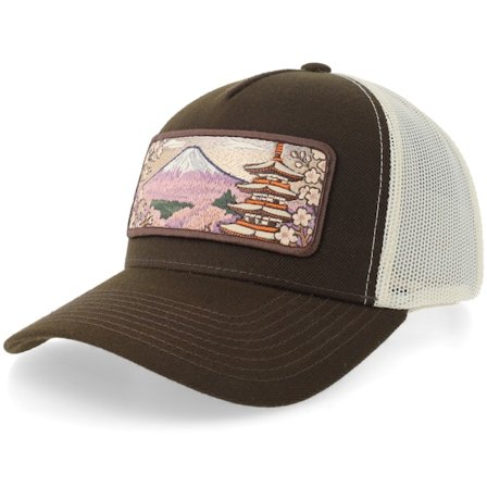 Wild Spirit - Brun trucker Caps - Tokyo Wide Patch Brown/Stone A-frame Trucker @ Hatstore