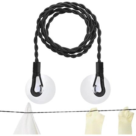 Ulkokäyttöön tarkoitettu pyykkinaru - 300 cm - Kannettava matkapyykkinaru - koukuilla ja imukupeilla