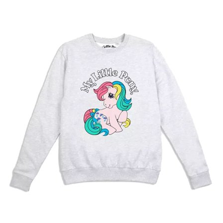 My Little Pony Dam/Dam Pink Pony Sweatshirt S Heather Gre