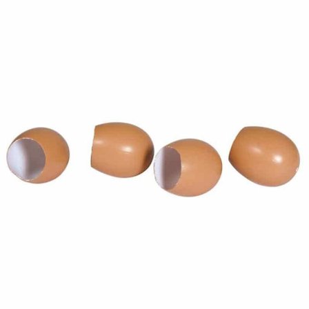 Plastägg - Partydekoration - Kit med 4 stycken - 5,5x4,5cm - Öppna - Natur