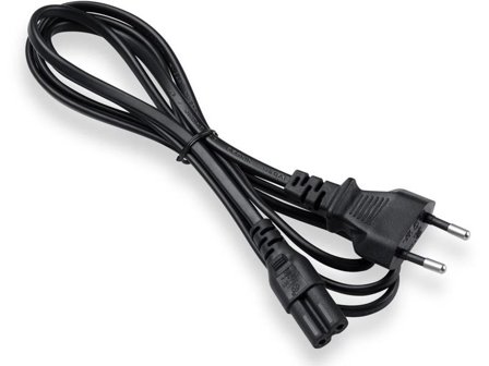 ON Strømkabel 2-pin, 1.5m (sort) Euro-kontakt, uten jording