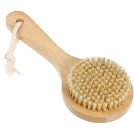 Rygskrubber til bad Naturlig børste Badebørste Kort håndtag Brusebørste Tør børste til kropsskrubning [BR]