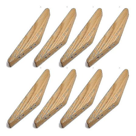 8 stk Naturtre Kleshengere Veggmontert Kleskrok Dekorativ Nøkkelholder Hatt