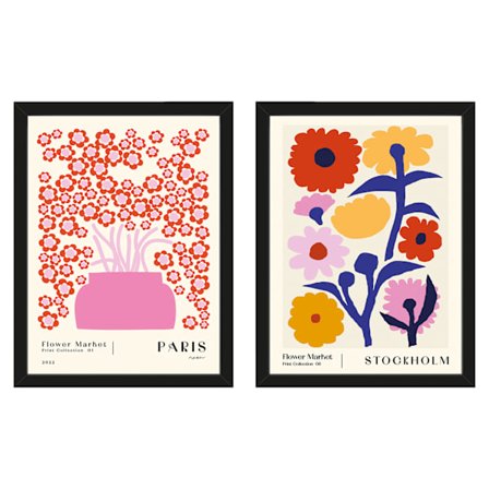 NKTN Blomstermarknad Paris Blommarkör Stockholm Inramad Tryck S