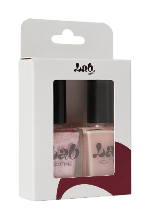 Lab Routine Nail Polish Duo Kit: Nude Presentaskar & set Unisex Rosa 2X10ML
