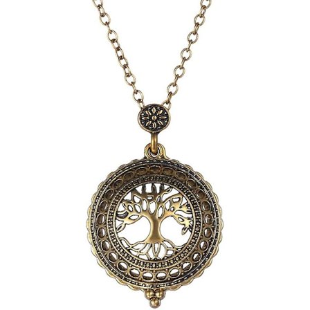 Förstoringsglas Halsband Brons Hänge Glidande Topp 5x Förstoringsglas