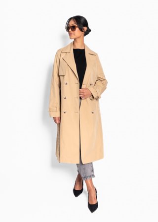 Hést Giulia Trenchcoat Dame - Beige Curds & Whey - Size: S
