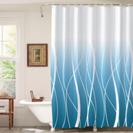 Suihkuverho leveys 180 * korkeus 180 cm, vedenpitävä, homeenkestävä, painotettu helma, polyesterikuitu, pestävä, sopii kylpyammeelle