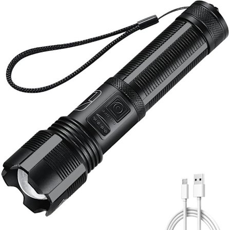 Ultra kraftig 1000 lumen LED-lommelygte, genopladelig lommelygte, 5