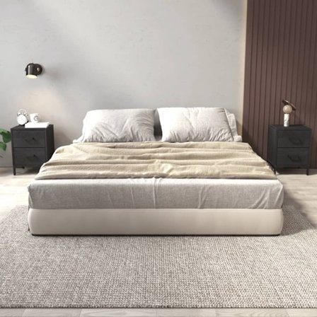 Sängbord 2 st svart 36x30x45 cm massiv furu