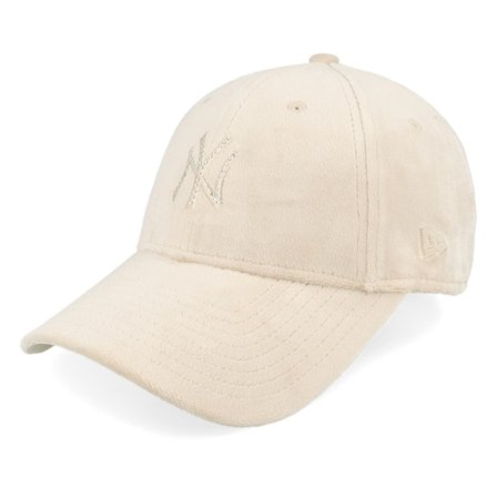 New Era - MLB Beige adjustable Cap - New York Yankees Womans Diamante Velour 9FORTY Stone Adjustable @ Hatstore