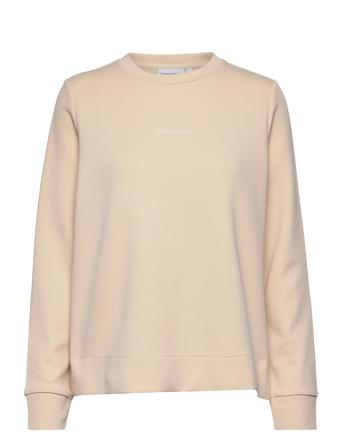 Micro Logo Ess Sweatshirt Sweatshirt Trøje Beige Calvin Klein