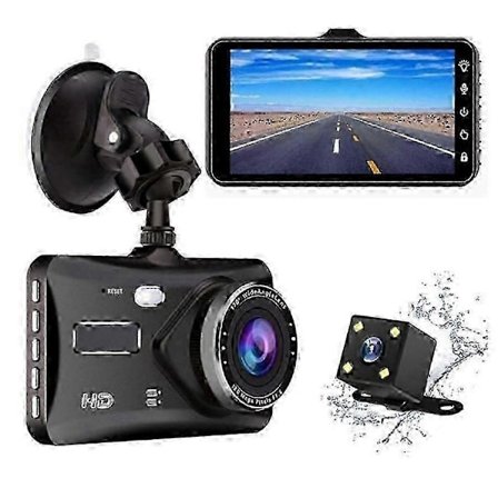 Front og bak Dual Dash Camera HD 1080P 4 tommers dashbordkamera Full HD 170 vidvinkel ryggekamera med G-sensor parkeringsmonitor