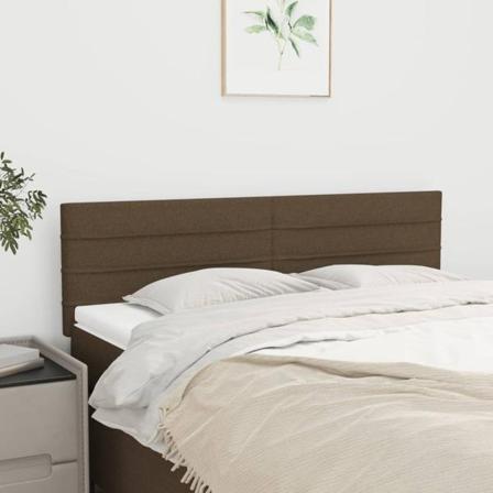 Vidaxl Huvudgavlar 2 St Mörkbrun 72x5x78/88 Cm Tyg Brun