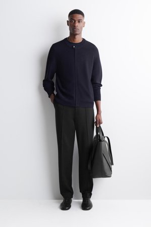 COS Herren Schmal Geschnittene Jersey-Hose Mit Geradem Bein - Schwarz