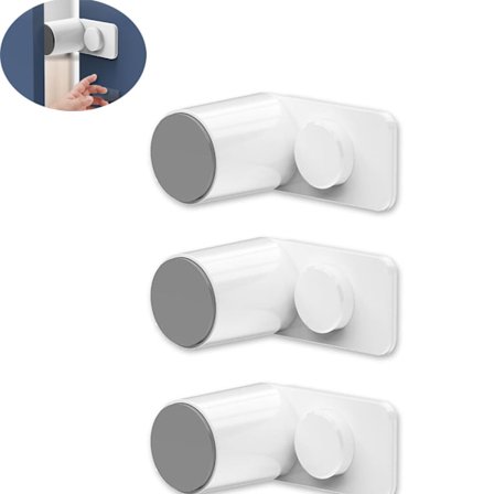 3 stk Dørklemmesikring, Babysikre Dørstopp med 180° Roterende Selvklebende Base, Barn Anti-Klem Dørstopp, Hold Fingrene Sikre