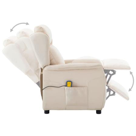 Vidaxl Elektrisk Massagefåtölj Gräddvit Tyg Creme