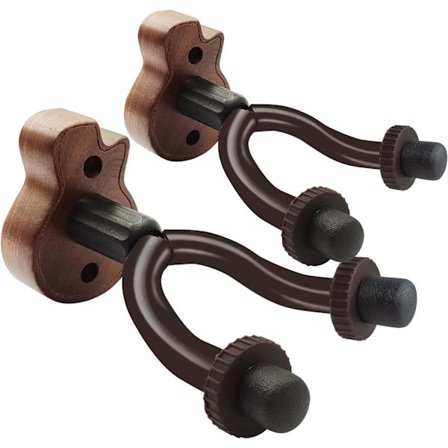 2 stk. Guitarvægbeslag, Valnødtræ Guitarophæng Væghæng