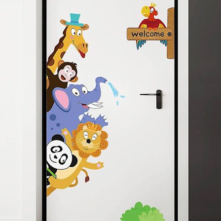 Dww-Stablet tegneserie dyr Luohan børneværelse soveværelse indretning vægklistermærker baggrund vægklistermærker