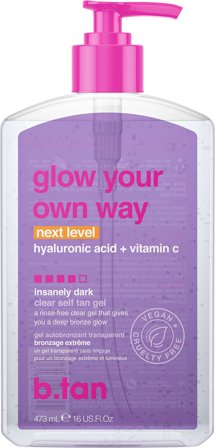 b.tan Glow Your Own Way Clear Self Tan Gel Next Level 473 ml, Skincare, Solpleje, Selvbruner