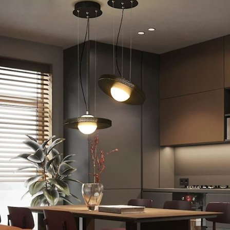 LED-pendellampe nattbord-lysekroner svart spisestue soverom