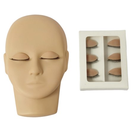 Øvelseshode for vippeextensions, anatomisk korrekt 3D-ansiktsstruktur for realistisk vippetrening, ikke-porøs gummi overflate for enkel rengjøring