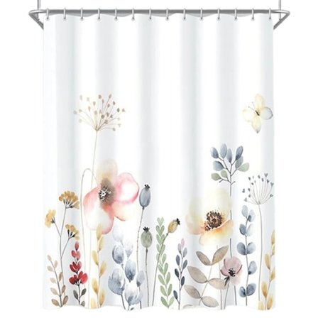 Lollanda Duschdraperi Vattenavvisande tygduschdraperi, badkarsdraperi med ringar, storlek 180 cm x 180 cm 180cmx200cm