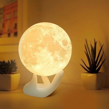 QU-3D Moon Lamp Night Light Updated 16 Colors Remote Control Moonlight Decoration for Adults Flkor Children,A
