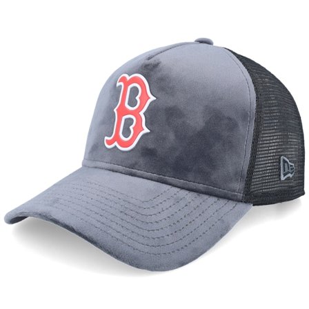 New Era - MLB Grau trucker Cap - Hatstore Exclusive x Boston Red Sox Velour 9FORTY Charcoal/Black A-frame Trucker @ Hatstore