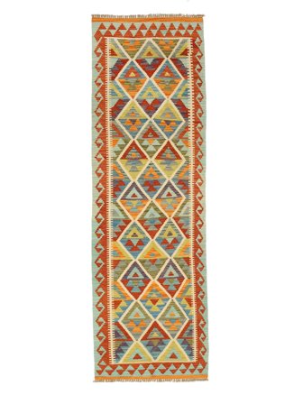 Kilim Afghan Old Style Rug 82X252 Runner Brown/Orange Wool, Afghanistan