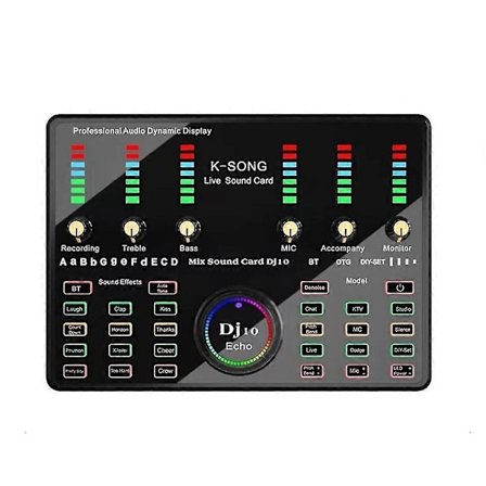 Dj 10 Lydkort Til Karaoke Podcast Optagelse Live Streaming Blandet Støjkontrol Kerne, Trådløs Bl