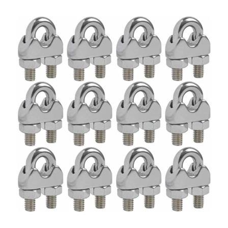12 stk. Wire Rope Clamps M4 U Bolt Kabel Kabelklemmer til 304 Rustfrit Stål U Bolt Sædeklemmer til 4mm Stål Wire Rope Kabler
