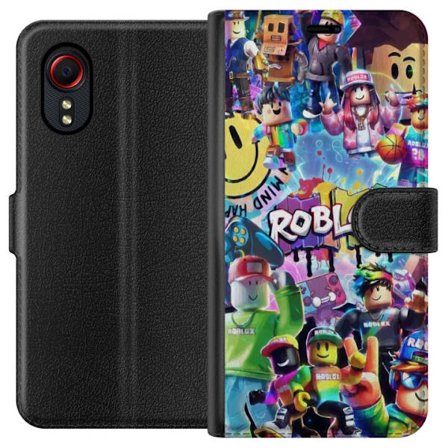 Kompatibelt Plånboksfodral till Samsung Samsung Galaxy Xcover 5 Stor färgglad Roblox-värld med många karaktärer, energifylld gaming-illustration