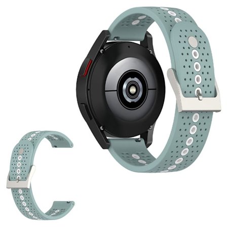 20 mm sportarmband i silikon med dubbla färger för Samsung-klocka - Rockcyan / Vit