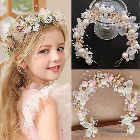 Bryllup Brude Krysantemum Blomsterkrans Hodebånd Brudepike Hodeplagg Krone