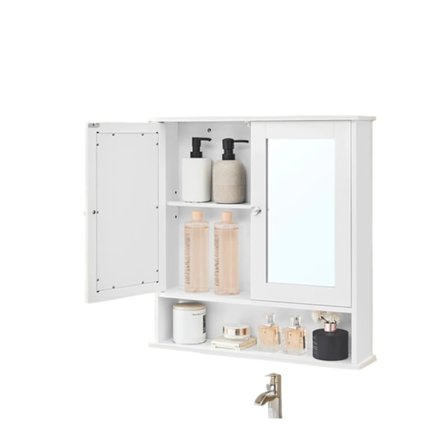 Rootz -peilikaappi - kylpyhuonekaappi - seinäkaappi - tilaa säästävä - 56 cm x 58cm x 13cm