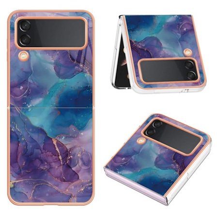 Marble Samsung Galaxy Z Flip3 5G Suojakotelo - Violetti