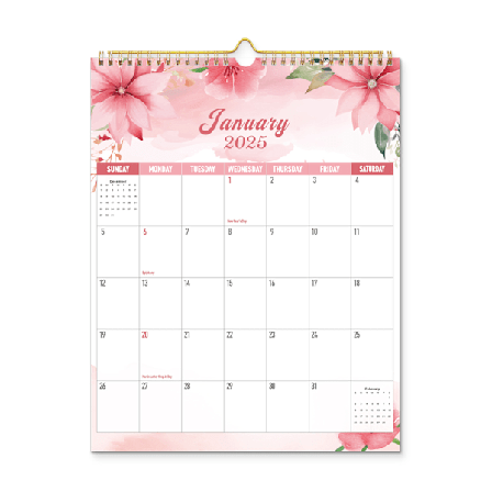 Ny 2025 Engelsk kalender YO spiral veggdekorasjon enkel kreativ kalender europeisk og amerikansk ins skrivebords kalender