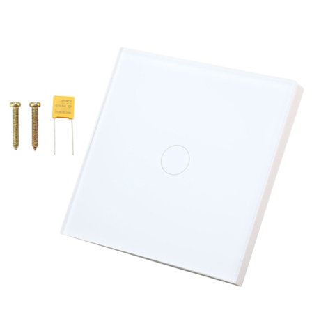 Væg Touch Lyskontakt Brandhæmmende Hærdet Glas Panel Indikator 110-240V